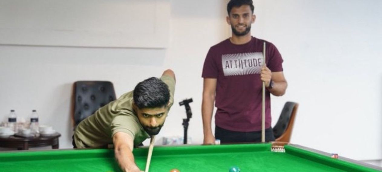Babar Azam and Azmatullah Omarzai Enjoy a Game of Snooker